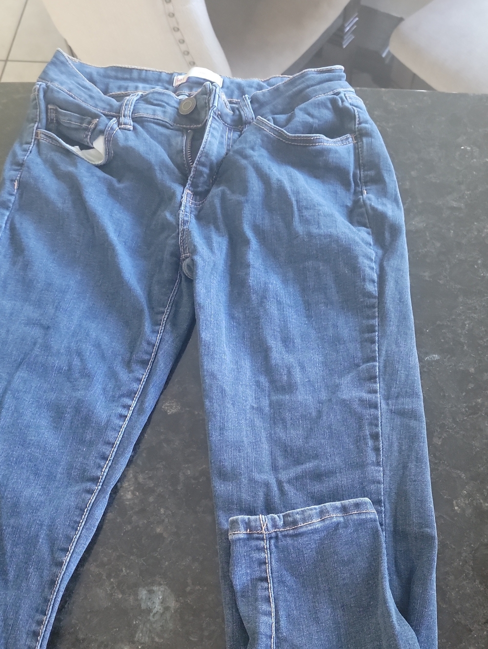 SO Women's Skinny Jeans in Blue Denim